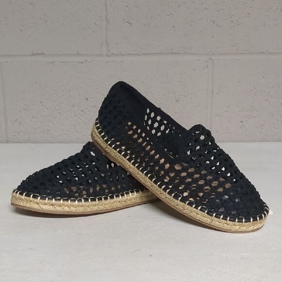 The Drop Lila Flat Espadrilles Black Size 7 NWT, Euro Summer, Coastal Chic, Vaca - Picture 1 of 6